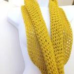 Crochet Infinity Scarf, Long Fashion Cowl, Unisex..