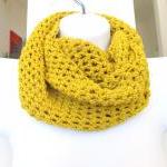 Crochet Infinity Scarf, Long Fashion Cowl, Unisex..